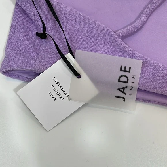 NWT JADE Swim Bikini Top Apex One Shoulder In Lilac Terry Size L - Picture 8 of 11